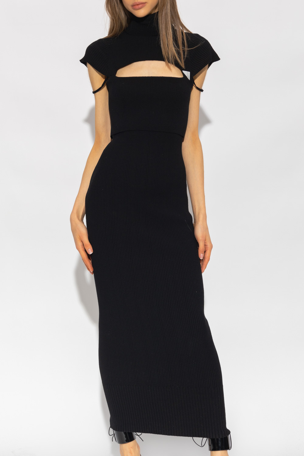 GenesinlifeShops Canada outs The Attico Black Ribbed dress